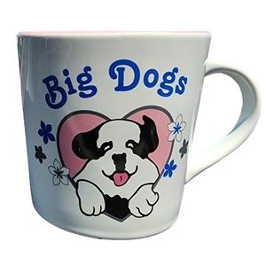 Big Dogs St. Bernard Heart Floral Mug Pre Owned Condition